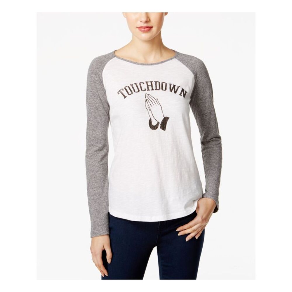 THE ORIGINAL RETRO BRAND Womens White Printed Long Sleeve T-Shirt Size: M